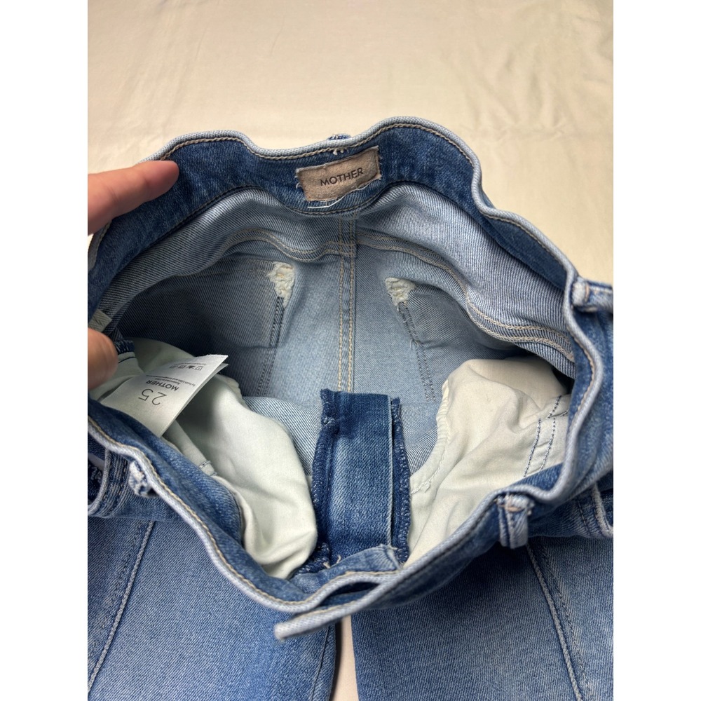 Mother The Rambler Cargo Ankle Jeans Riding The Cliffside Blue Wide Leg 25X28 - Picture 4 of 16